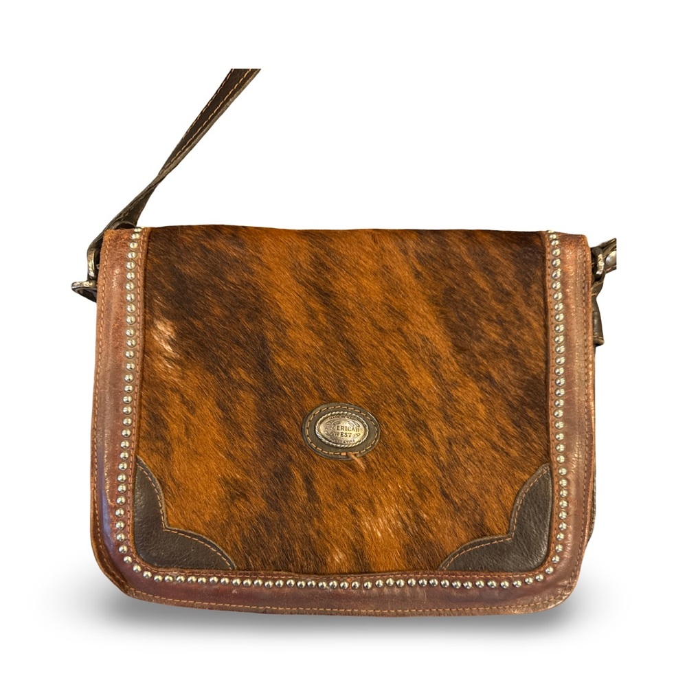 American West Brown Crossbody Bag with Vintage Leather